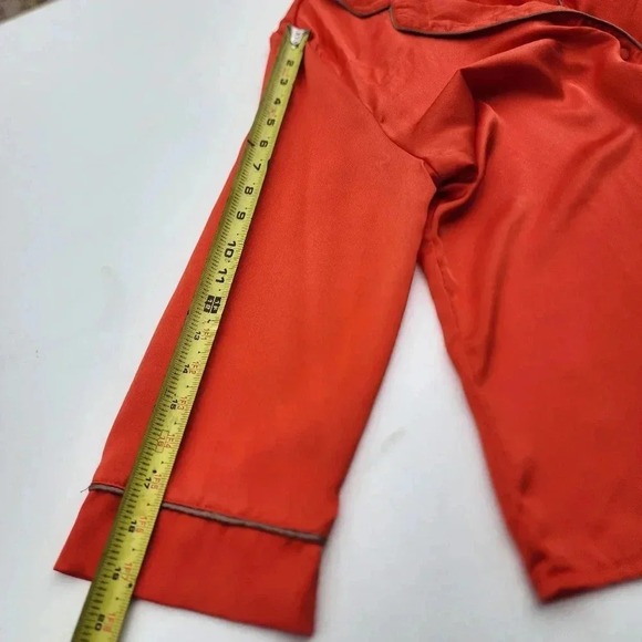 MINAA MONROE 2PC Orange Beige Button Shirt Pants Womens SET Lighweight XL - Picture 11 of 16